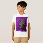 Paarse Pit Bull Diva T-shirt (Voorkant volledig)