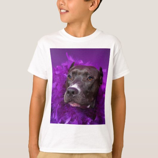 Paarse Pit Bull Diva T-shirt (Voorkant)