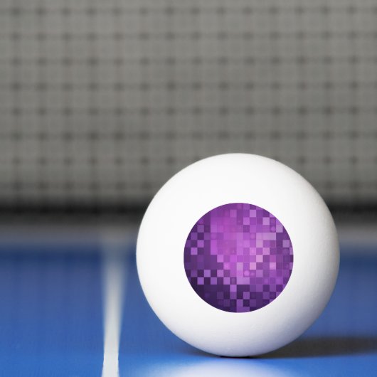 Paarse Pixel Art | Drie sterren Ping Pong Ball (Net)