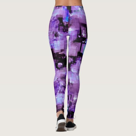 Paarse Pixelated Leggings (Achterkant)