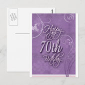 Paarse pizza voor 70e verjaardag briefkaart (Voorkant / Achterkant)