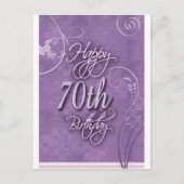 Paarse pizza voor 70e verjaardag briefkaart (Voorkant)