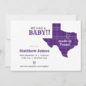 Paarse plaat gemaakt in Texas Horizontale Foto Aankondiging (Voorkant)