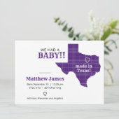 Paarse plaat gemaakt in Texas Horizontale Foto Aankondiging (Staand voorkant)