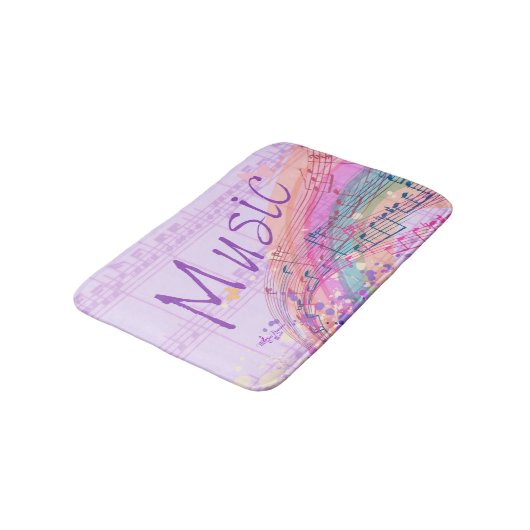 Paarse plaat Music Colorsplash Small Bath Mat (Gekanteld)
