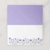 Paarse plaats kaart bloem bruiloft dank u plaatskaartje (Buitenkant ongevouwen)