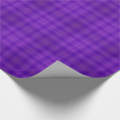 Paarse Plaid Gingham Pattern Cadeaupapier (Hoek)
