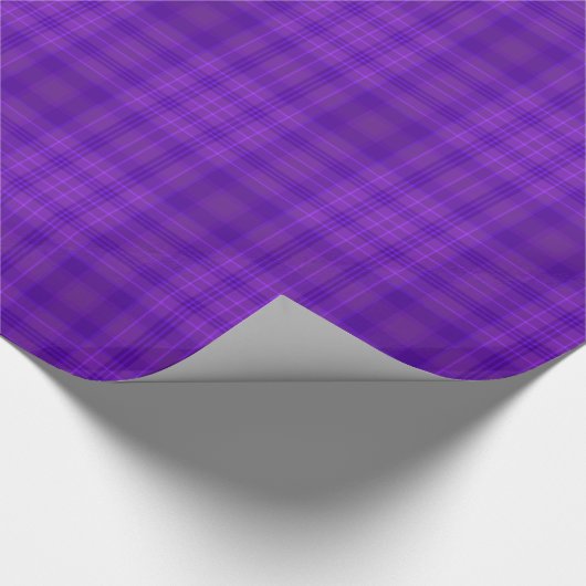 Paarse Plaid Gingham Pattern Cadeaupapier (Hoek)