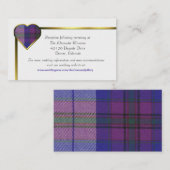 Paarse Plaid Heart Wedding Enclosure Kaart (Voorkant / Achterkant)