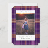 Paarse Plaid Kleur Veranderende Foto Kerst Kaart (Voorkant)