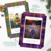Paarse Plaid Kleur Veranderende Foto Kerst Kaart