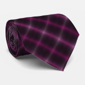 Paarse Plaid Neon Stropdas (Opgerold)