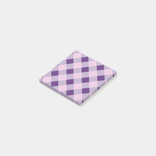 Paarse plaid post-it post-it® notes (Schuin)
