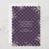 Paarse Plaid Sneeuwvlok Foto Vrolijk Kerstfeest Feestdagenkaart (Achterkant)