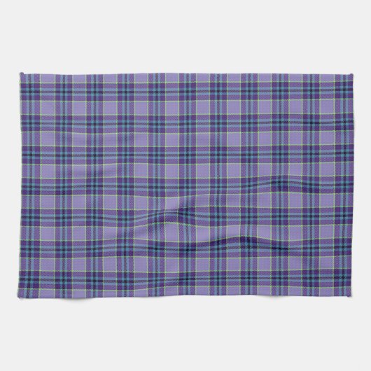 Paarse Plaid Tartan 1 in de kleuren Lavendel en Bl Theedoek (Horizontaal)