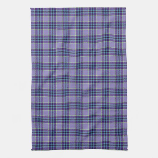 Paarse Plaid Tartan 1 in de kleuren Lavendel en Bl Theedoek (Verticaal)