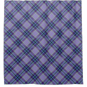 Paarse Plaid Tartan 1 in Lavendel & Blauwe Diagona Douchegordijn (Voorkant)