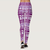 Paarse Plaid Yoga Broek Leggings (Achterkant)