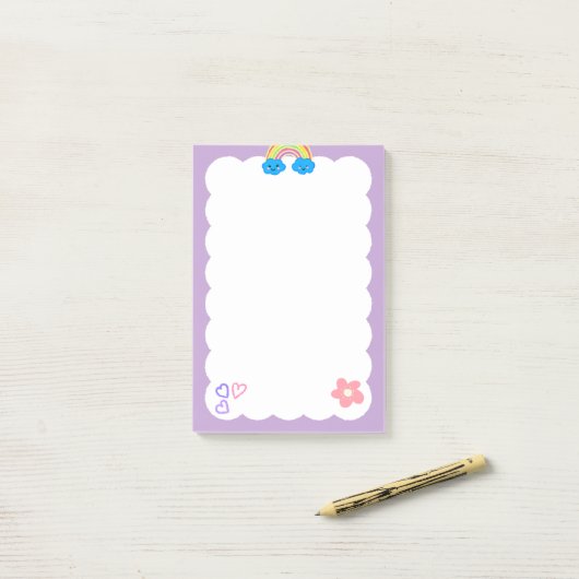 Paarse plakbriefjes  post-it® notes (Op bureau)
