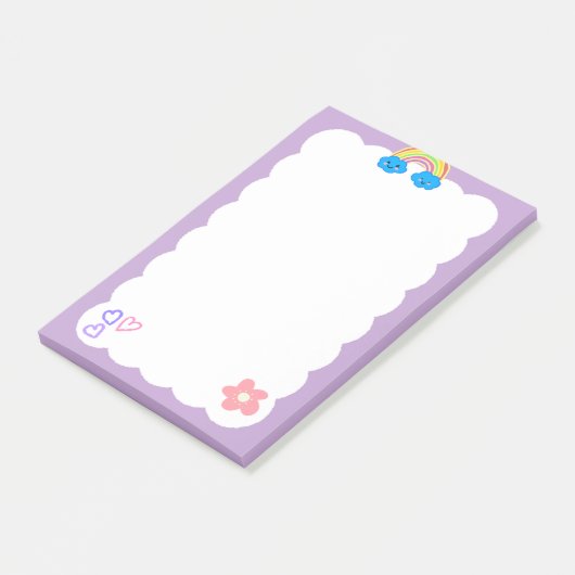 Paarse plakbriefjes  post-it® notes (Schuin)