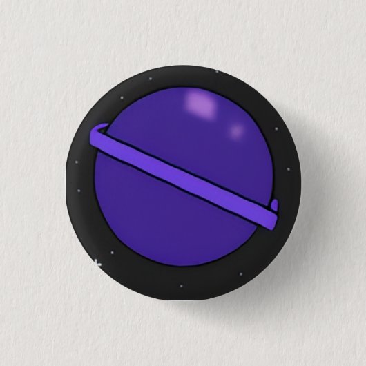 Paarse Planeet Badge Ronde Button 3,2 Cm (Voorkant)