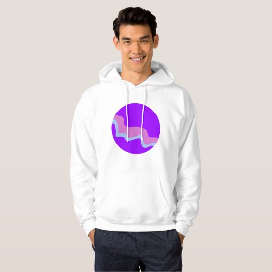 Paarse Planet Mannen Hoodie (Voorkant volledig)