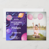 Paarse planeten buitenruimte Verlichtingsdag Kaart (Voorkant)