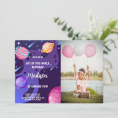 Paarse planeten buitenruimte Verlichtingsdag Kaart (Staand voorkant)