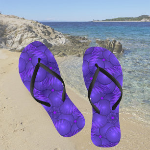 Paarse planeten, modern fractale patroon teenslippers
