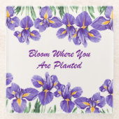 Paarse Planted & Bloom Onderzetter Glazen Onderzetter (Voorkant)