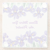 Paarse Planted & Bloom Onderzetter Glazen Onderzetter (Achterkant)