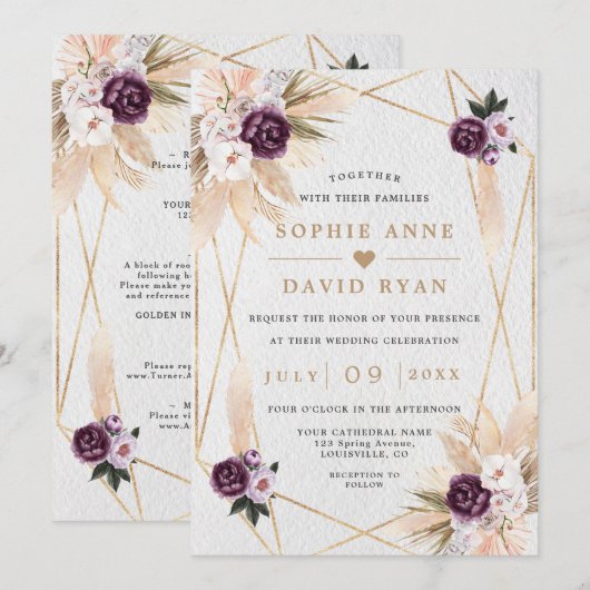 Paarse plateau's gaan in één keer door kaart (Voorkant / Achterkant)