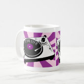 Paarse Platenspeler voor de terugwinning van vinyl Koffiemok (Voorkant links)