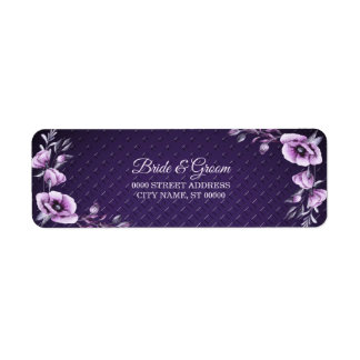 Paarse platte decoratieve aangifte etiket