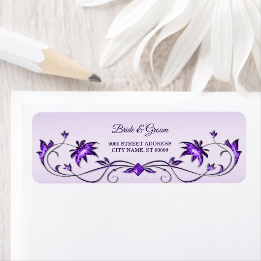 Paarse platte decoratieve aangifte etiket (Insitu)