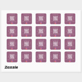 Paarse platte firmanaam qr code instagram vierkante sticker (Vel)