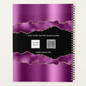 Paarse platte robot marmer name script 2023 planner (Achterkant)