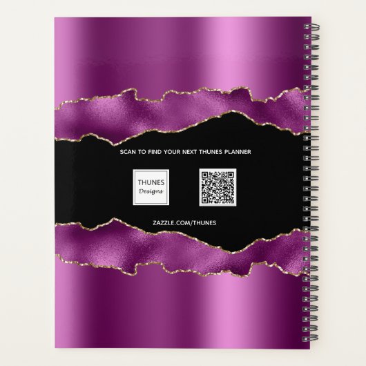 Paarse platte robot marmer name script 2023 planner (Achterkant)