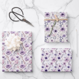 Paarse platte vellen vellen papier van Floral, ree