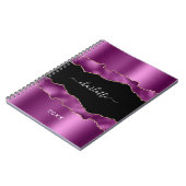 Paarse plattegrond met marmer notitieboek (Linkerzijde)