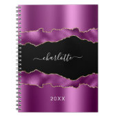 Paarse plattegrond met marmer notitieboek (Voorkant)