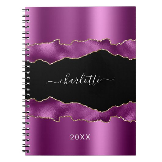 Paarse plattegrond met marmer notitieboek (Voorkant)