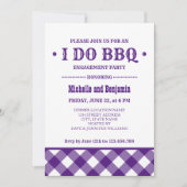 Paarse Play | Rustige I DO BBQ Engagement Party Kaart (Voorkant)