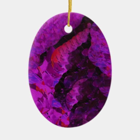 Paarse Pleaser Ovale Versiering Keramisch Ornament (Voorkant)