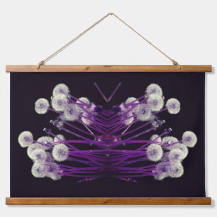 Paarse pluizige paardenbloem Abstract Hangend Wandkleed