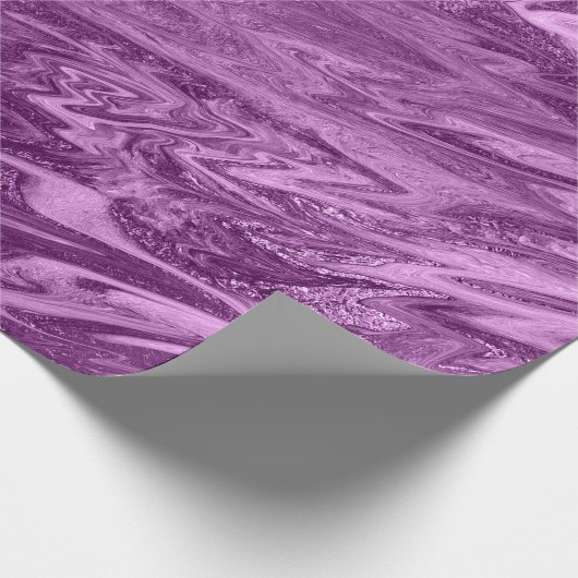 Paarse Plum Amethyst Marble Stone Abstracte Metall Cadeaupapier (Hoek)