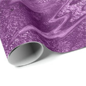 Paarse Plum Amethyst Marble Stone Abstracte Metall Cadeaupapier (Rol Hoek)
