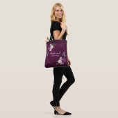 Paarse Plum Blush Roze Bloemen Bruidsmeisje cadeau Tote Bag (Op model)