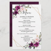 Paarse plum Blush roze roze Geometrische bruiloft  (Voorkant / Achterkant)