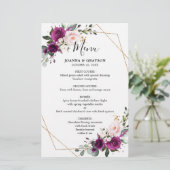 Paarse plum Blush roze roze Geometrische bruiloft  (Staand voorkant)